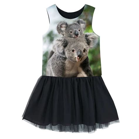 New summer fashion dress koala printing Dress girls Children dress kids Clothes 2 10years kids ...