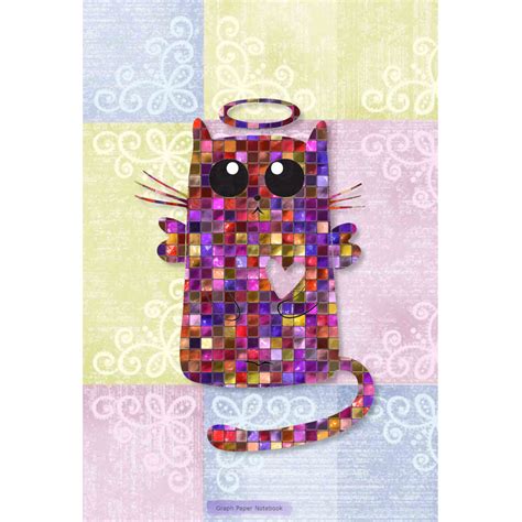Graph Paper Notebook Cat Angel Rainbows Squares Cover - Eclectic ...
