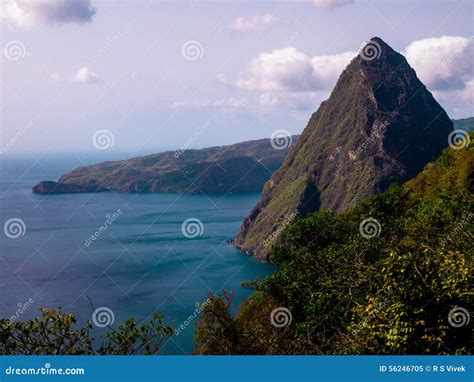 Pitons stock image. Image of tropical, resort, pitons - 56246705