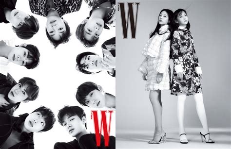 Woollim family artists display their sophisticated visuals with unique pairings in 'W Korea ...