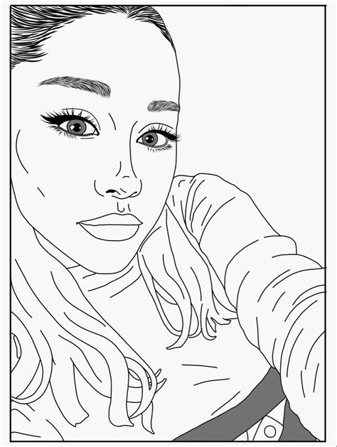 Ariana Grande Drawing Coloring Pages