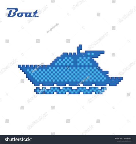 Pixel Art Boat On White Background Stock Vector (Royalty Free) 2147648301 | Shutterstock