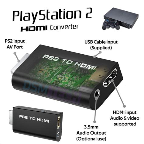 PlayStation 2 PS2 to HDMI Converter Adapter Adaptor Cable HD RCA AV Audio Video | eBay