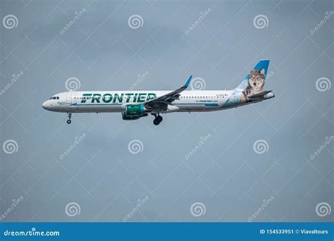 Frontier Airlines Departing from Orlando International Airport 6 Editorial Photo - Image of ...