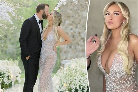 Paulina Gretzky wed Dustin Johnson in sheer Vera Wang dress