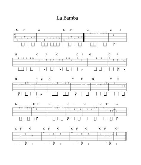 La Bamba Guitar Chords