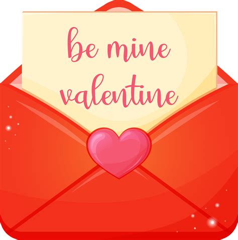 Open red envelope with a love note text be mine valentine. Valentines ...