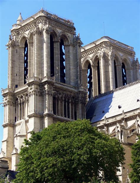 The Towers of the Cathedral Notre-Dame of Paris Stock Photo - Image of ...