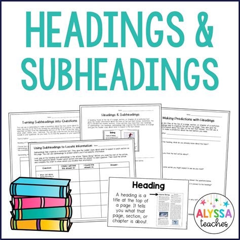 Headings and Subheadings Activities