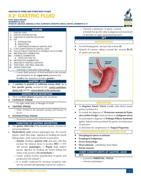 Gastric Fluid analysis of urine and other body fluids - ANALYSIS OF URINE AND OTHER BODY FLUIDS ...