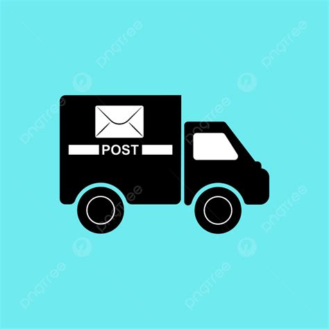 Black Silhouette Of A Heavy Truck With The Inscription Mail, With, Image, Drawing PNG and Vector ...