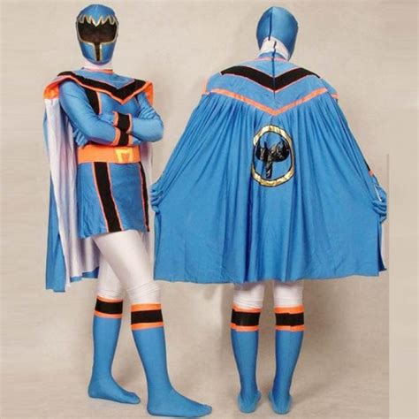 Blue Power Rangers Mystic Uniform Spandex Zentai Costume