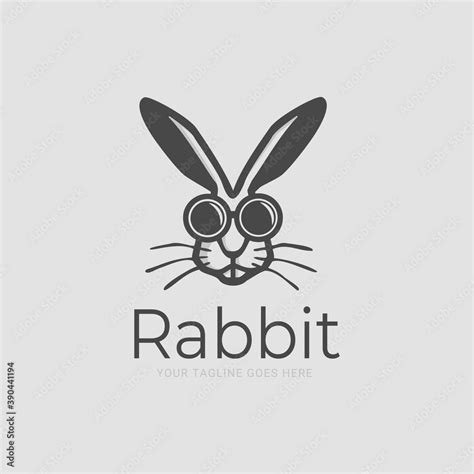 Cool Rabbit head Logo. Cute cartoon bunny vector illustration Stock Vector | Adobe Stock