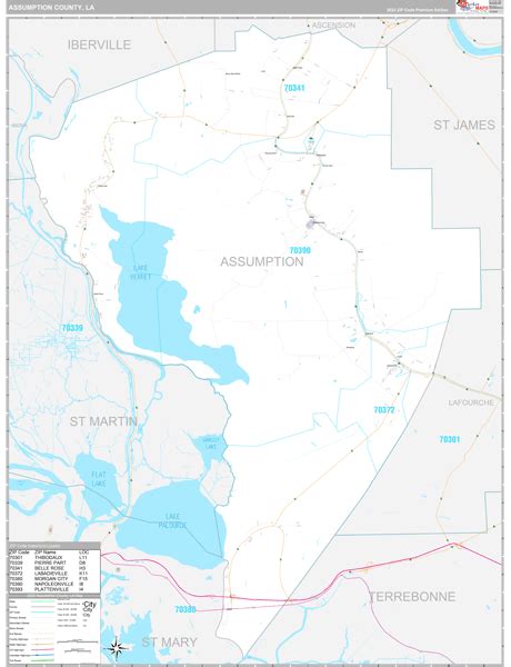 Assumption County, LA Wall Map Premium Style by MarketMAPS - MapSales