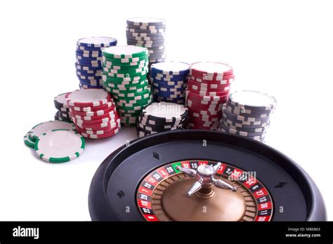 Roulette with chips isolated on white Stock Photo - Alamy