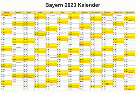 Druckbare Jahreskalender 2023 Bayern Kalender Zum Ausdrucken