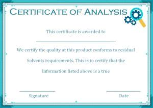 Certificate Of Analysis: 10 Templates Available for Word and PDF for Free - Template Sumo