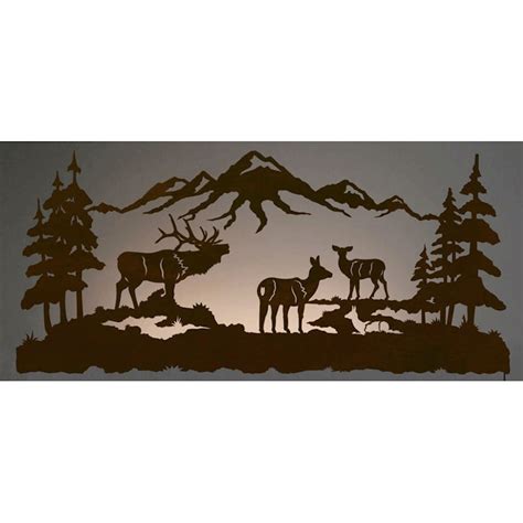 Elk Family Back Lit Wall Art