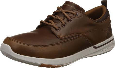 Skechers Chaussures de Ville en Cuir Marron Homme: Skechers: Amazon.fr ...