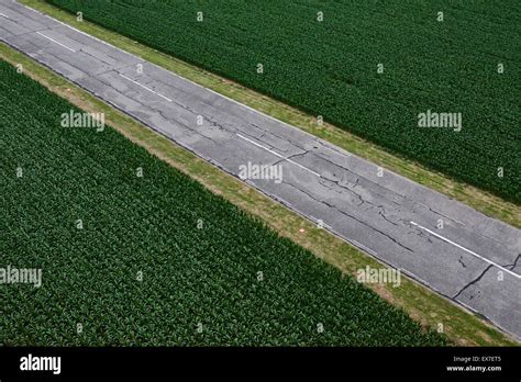 runway of a small airport, aerial view Stock Photo - Alamy