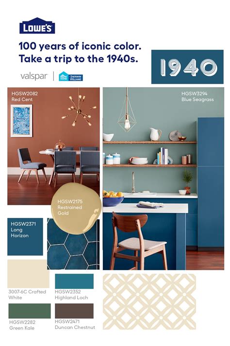 Take a trip to the 1940s with the Lowe's Centennial paint palette! Shop colors inspired by the ...