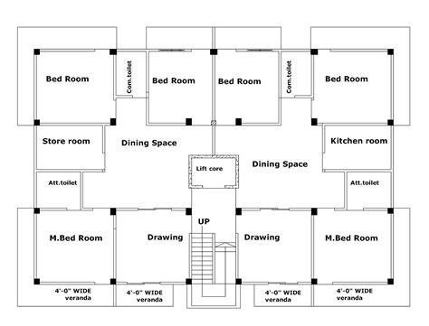 5 storey building design with plan | 3500 SQ FT - First Floor Plan - House Plans and Designs