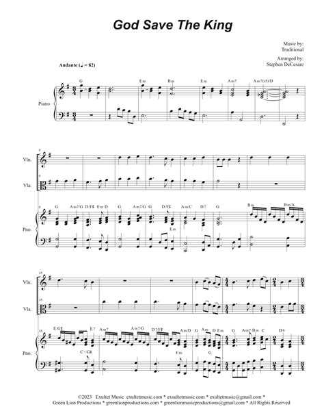 God Save The King (Duet for Violin and Viola) (arr. Stephen DeCesare ...