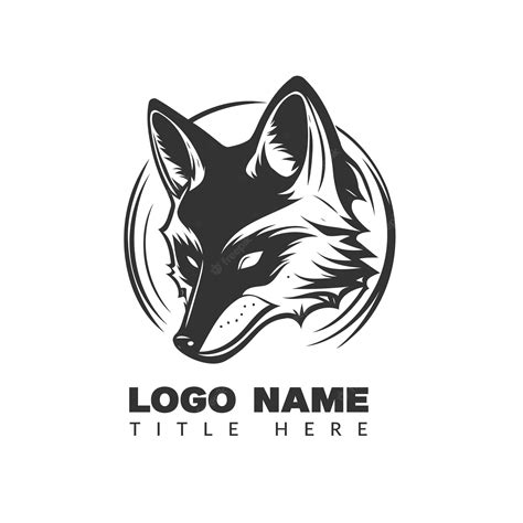 Premium Vector | Black and white fox mascot logo vector illustration.