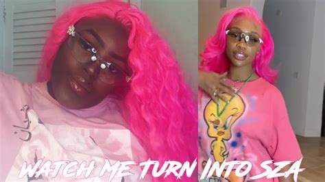 WATCH ME TURN INTO SZA| HOT PINK HAIR ON DARK SKIN - YouTube