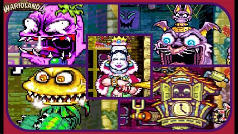 Wario Land 4 - All Boss Encounters - No Damage!! - YouTube