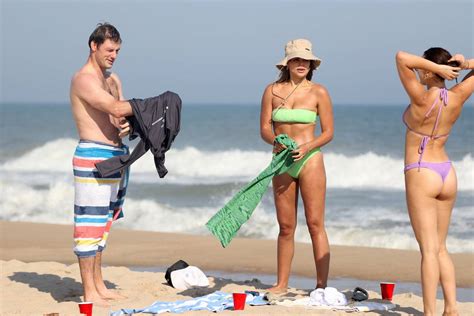 Brooks Nader - With her husband Billy Haire in Montauk beach in ...