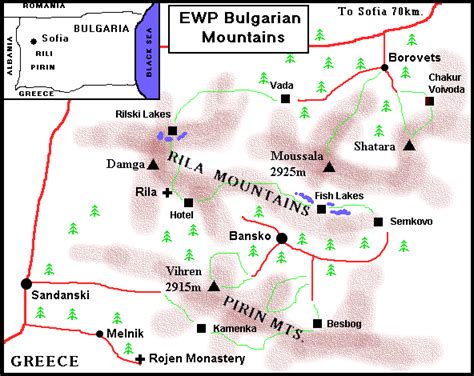 Rila and Pirin Mountain Trek Map