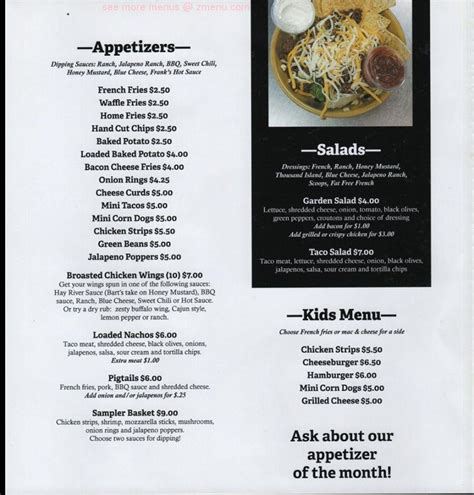 Menu at Gosnell's Packer Inn pub & bar, Prairie Farm