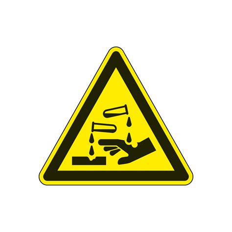 Warning Sign: Warning of corrosive materials 100 mm | HILPRESS