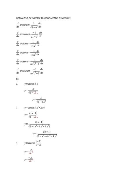 Derivative of Inverse Trigonometric Functions | PDF | Manifold | Lie Groups