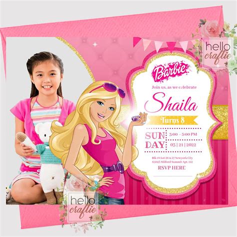 Barbie Birthday Invitation Card Template B-20 | ubicaciondepersonas ...