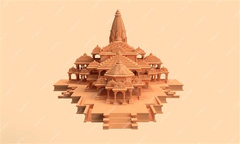 Premium PSD | Ayodhya Ram Mandir Top View