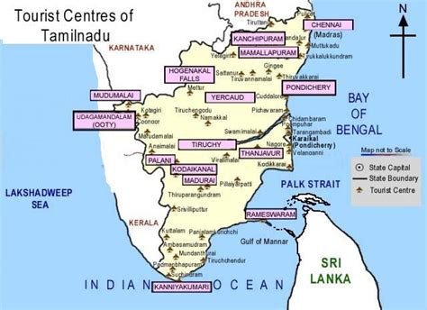 South India tourist places map - Tourist places in south India map ...