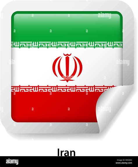 Flag of Iran. Round glossy sticker Stock Vector Image & Art - Alamy