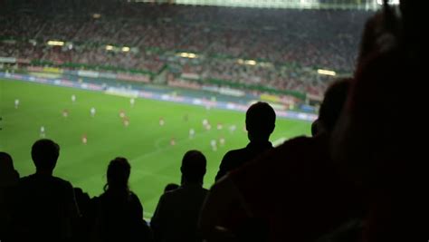 Crowd In Busy Stadium Sporting Event Blurred. Crowd Of Fans Gather Into A Large Stadium For A ...