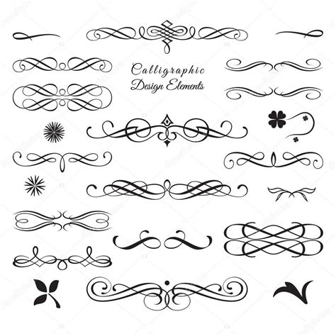 Collection of arabesque and calligraphic decorative elements 1 Stock Vector by ©infografx 34399645