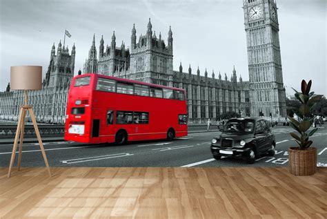 Red London Bus Wall Mural Wallpaper