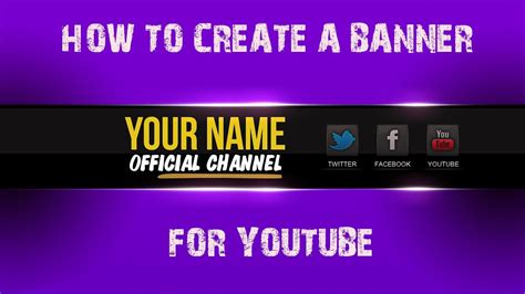 HOW TO CREATE A BANNER FOR YOUTUBE - YouTube