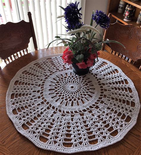 Crochet Doily Giant Doily Round Crochet Table-cover - Etsy | Patrones ...