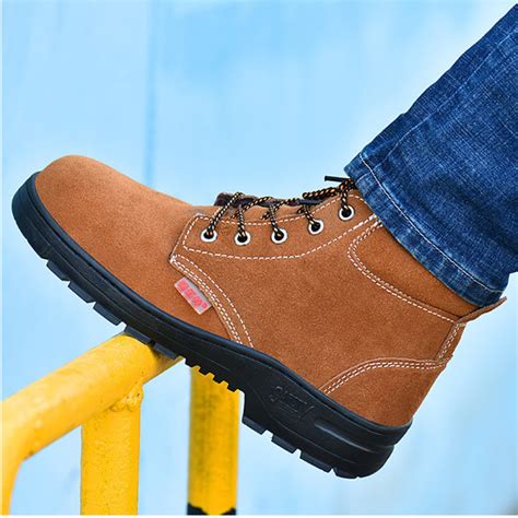 Fleece Warm Lining Anti-Smashing Steel Toe Electric Welding Work Boots ...