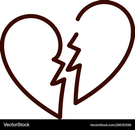 Broken love heart romantic breakup relation Vector Image