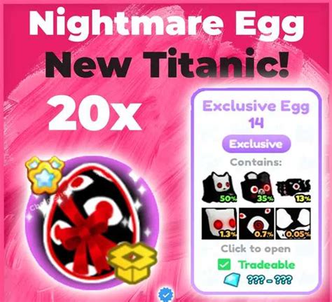 x20 Exclusive Egg 14Nightmare Egg /// Pet Simulator X Egg