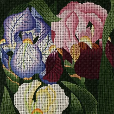 NeedlepointUS: Giant Iris - Hand Painted Needlepoint Canvas from dede's Needleworks, Hand ...