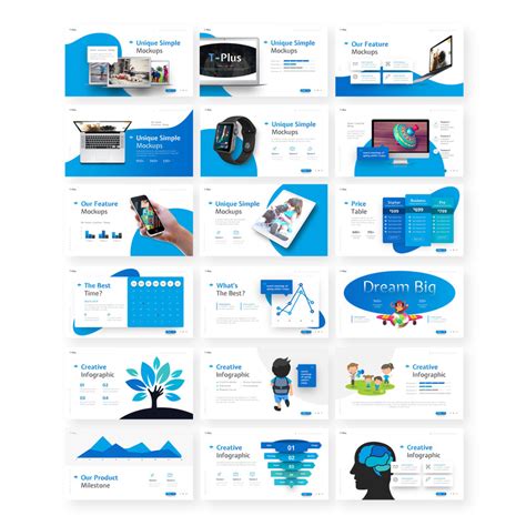 T-Plus Morph Creative PowerPoint template - TemplateMonster