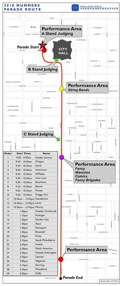 2018 Mummers Parade Route - Mr Mummer - Philadelphia Mummers News and Information about the ...